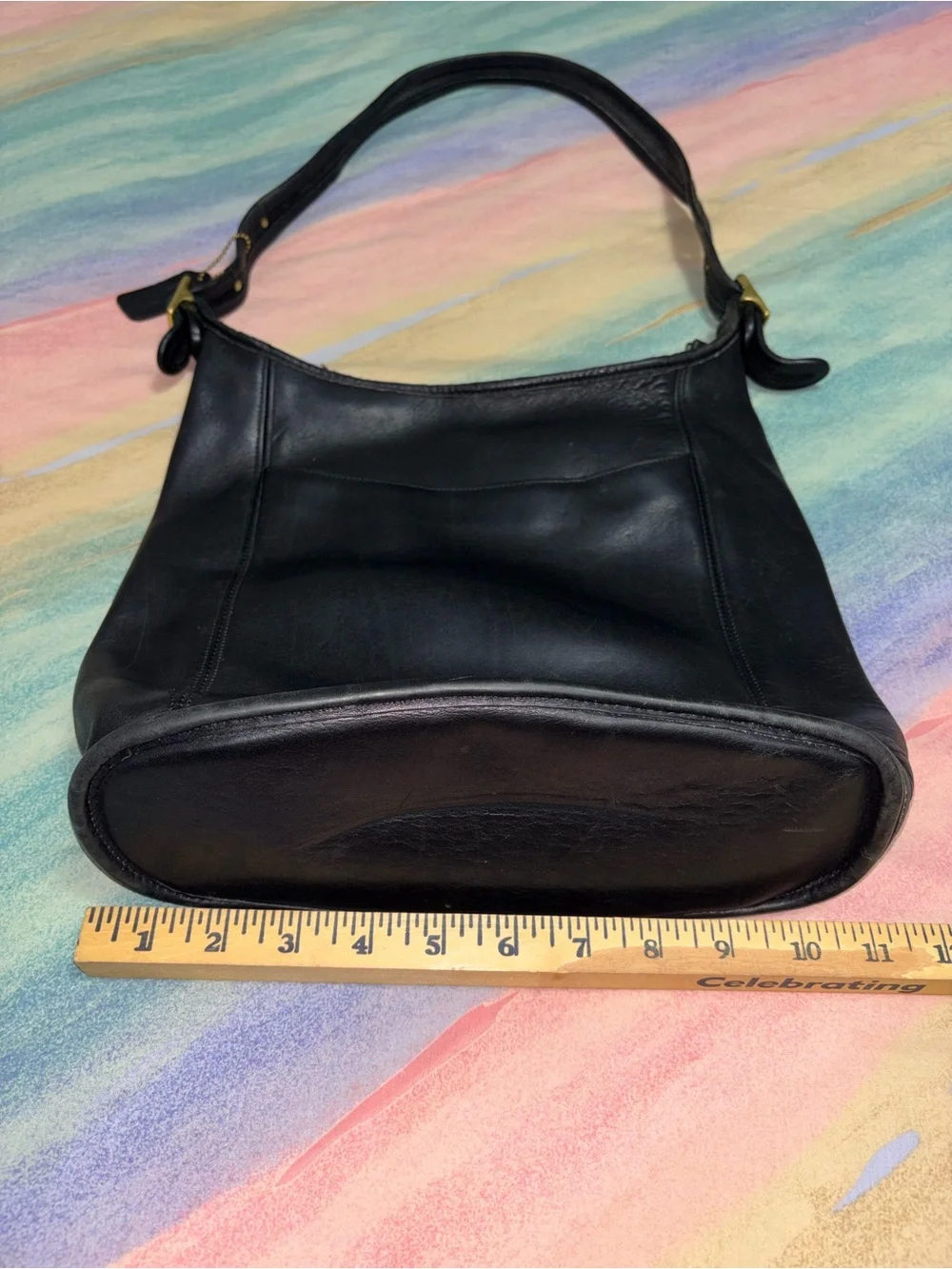 Coach Vintage Legacy Large Slim Duffle Bucket Bag Black Leather 9060 Classic